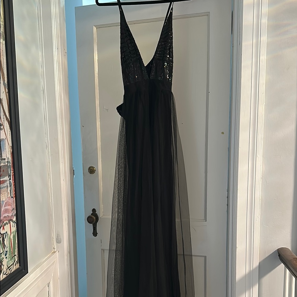 Elegant Black Sequin Gown